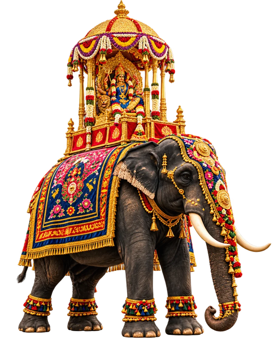 Dasara Ambari elephant with the golden howdah